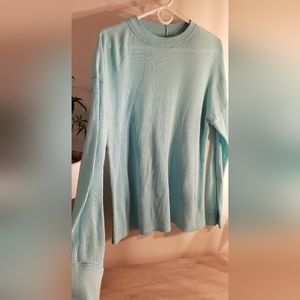 VS Pink XS oversized pale green thermal long sleeve top. See measurements.